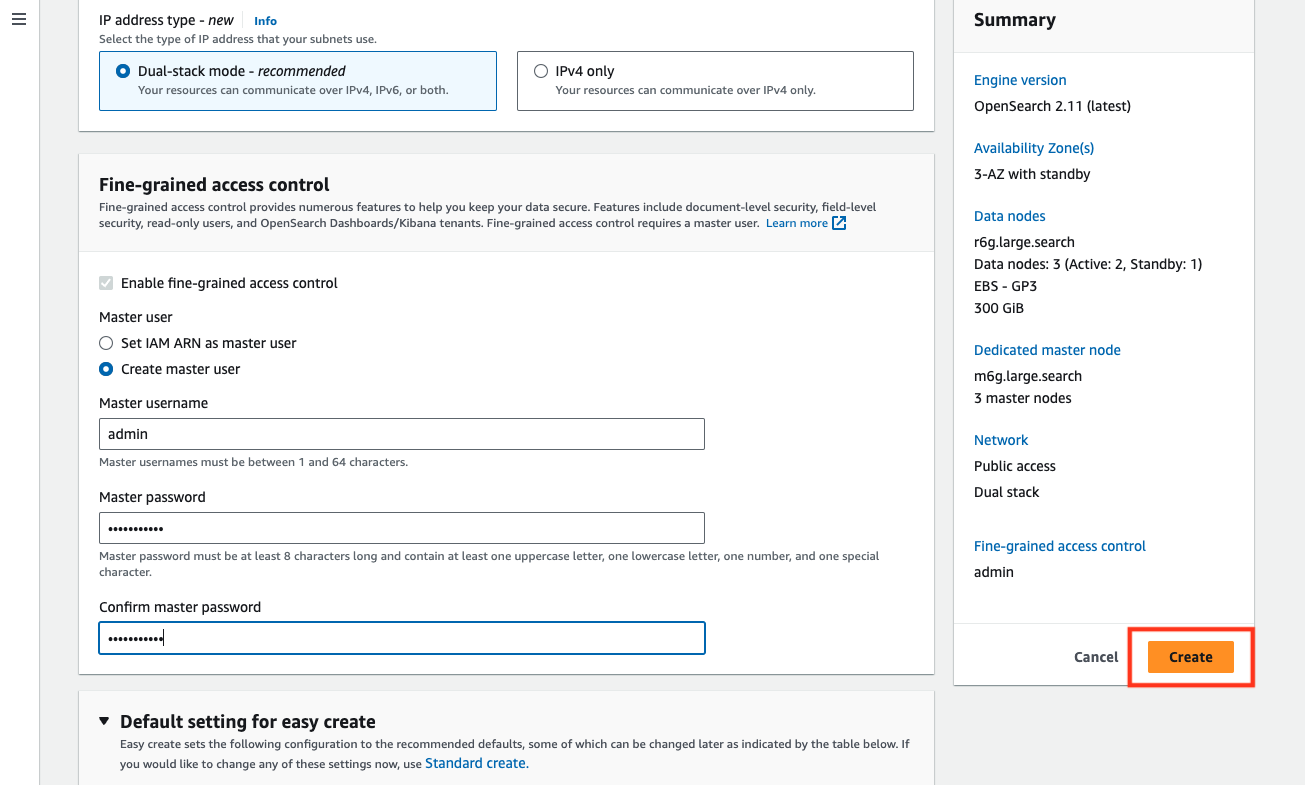 Configure OpenSearch cluster