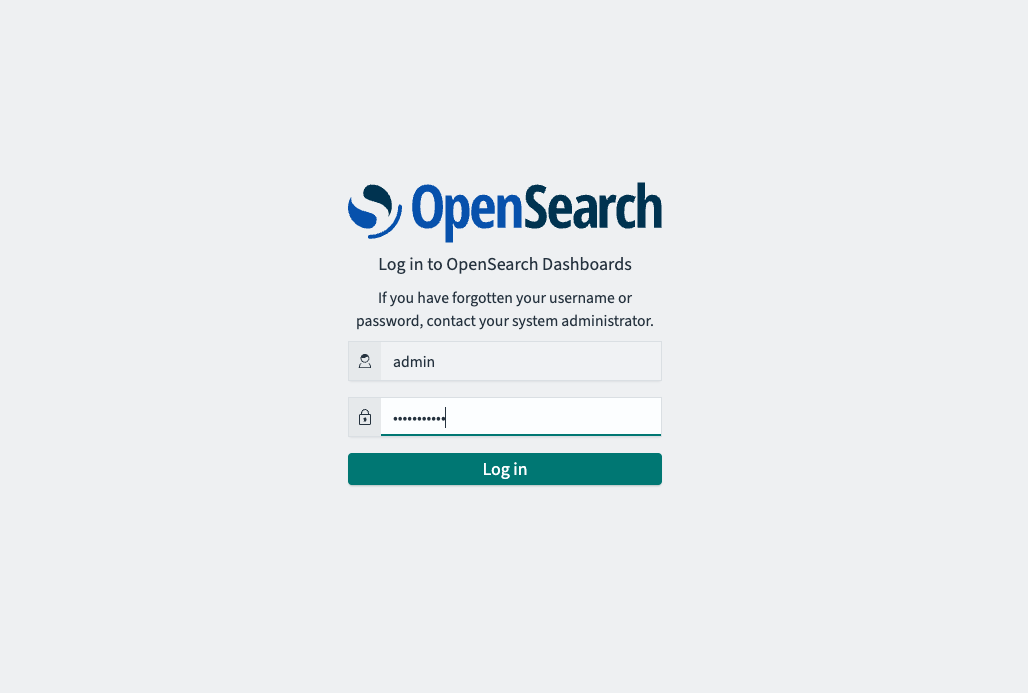 OpenSearch login portal