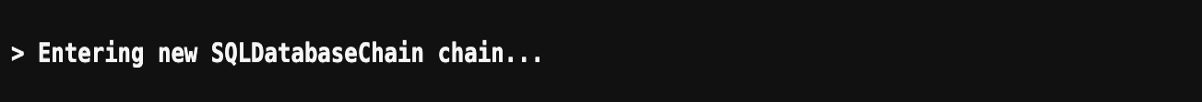 Figure 3. Shows initialization of SQL chain