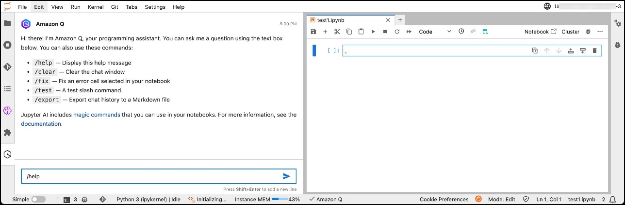 Accelerate development of ML workflows with Amazon Q Developer in Amazon SageMaker Studio