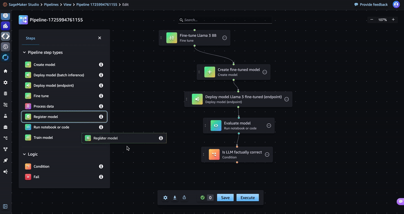 Automate fine-tuning of Llama 3.x models with the new visual designer for Amazon SageMaker Pipelines