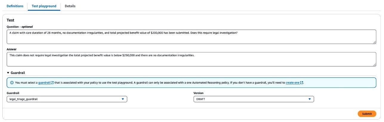 Legal LTC Triage Playground Console