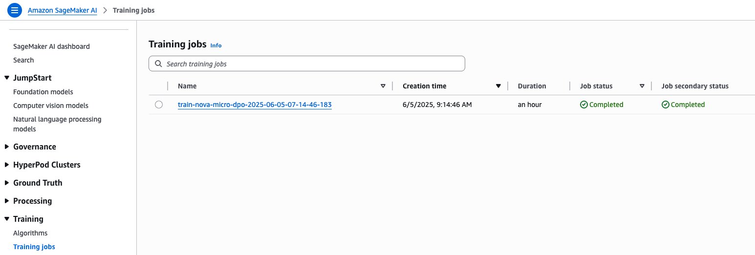 SageMaker training jobs console