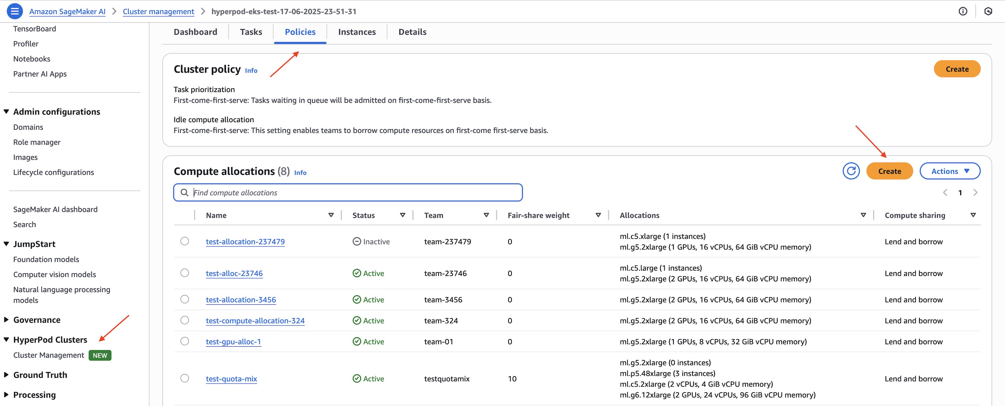 Maximize HyperPod Cluster utilization with HyperPod task governance fine-grained quota allocation