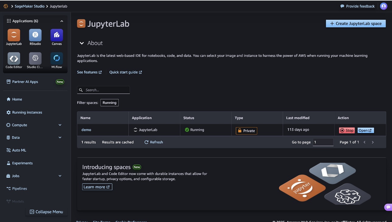Stop Jupyter Lab Space