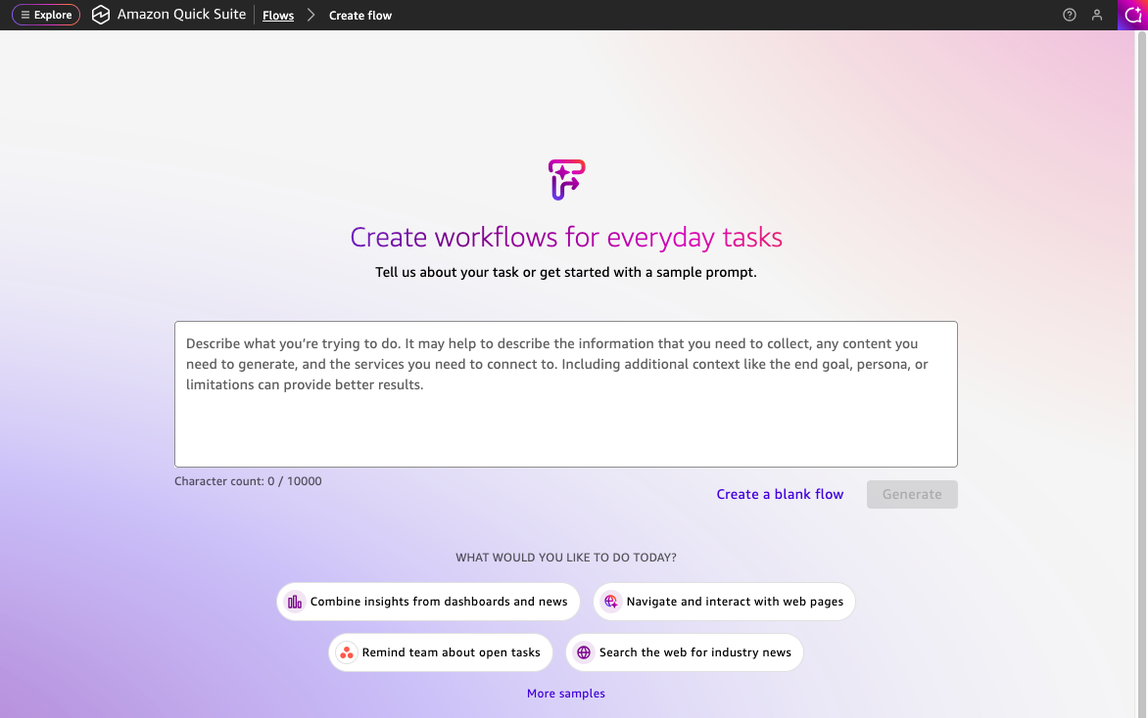 Automate repetitive tasks with Amazon Quick Flows