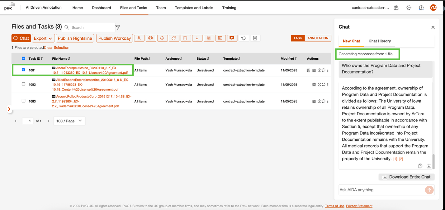 AIDA Global Chat Example