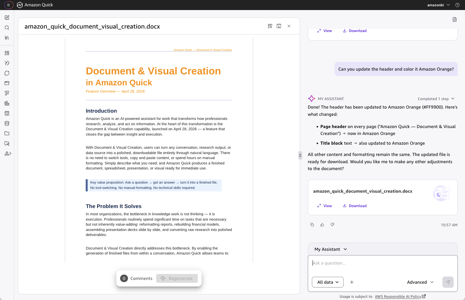 Transforming professional work: How Amazon Quick turns document creation from hours into minutes