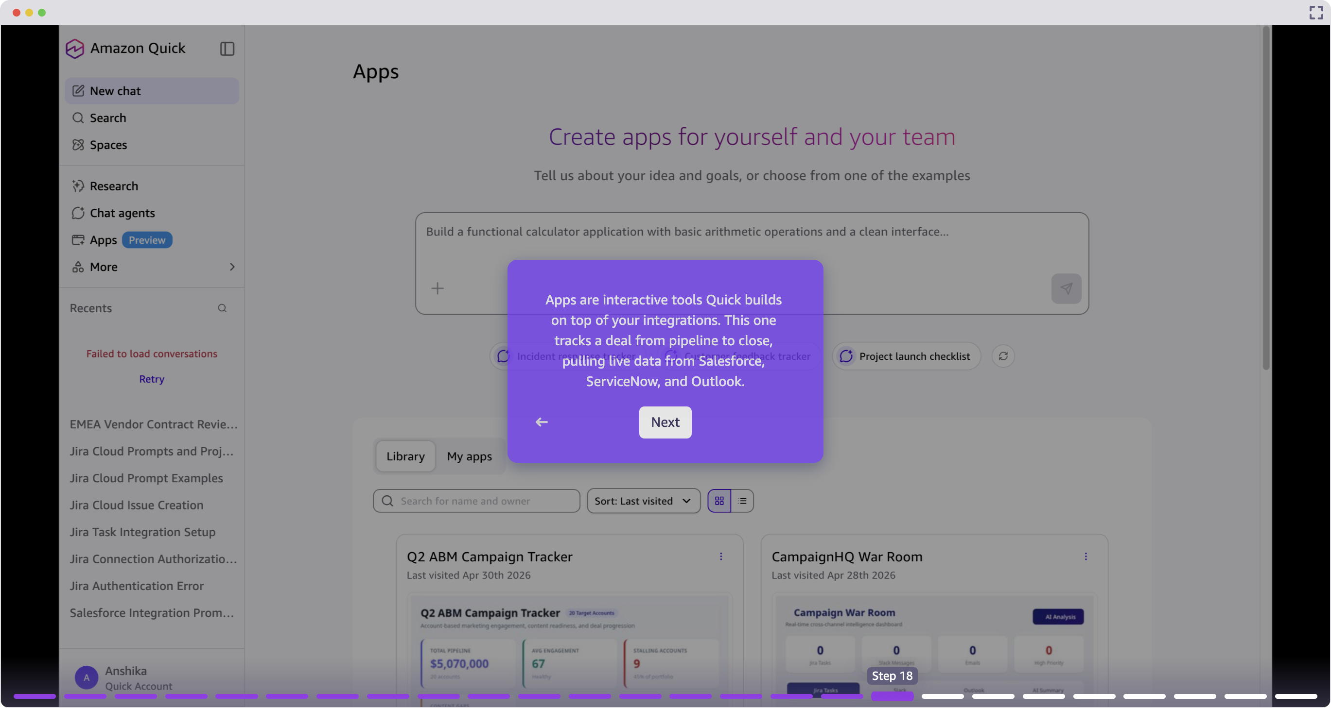 A custom pipeline tracker application built from a natural language prompt.