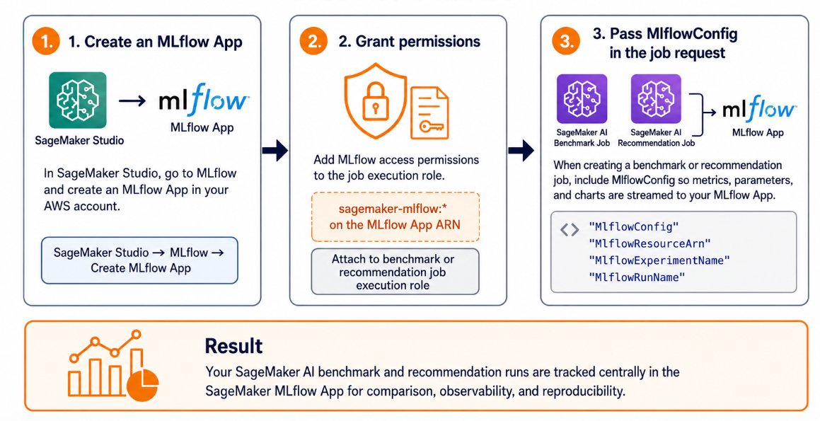 Streaming benchmark and recommendation results to MLflow with Amazon SageMaker AI