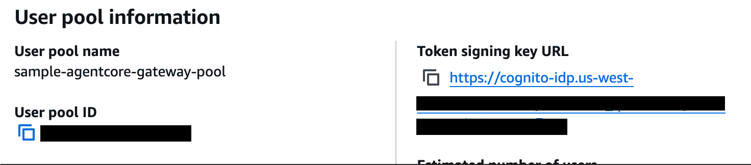 Amazon Cognito Create user pool page