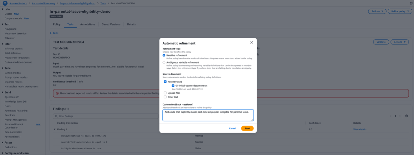 Figure 4: Iterative Refinement setup with a source document and custom feedback