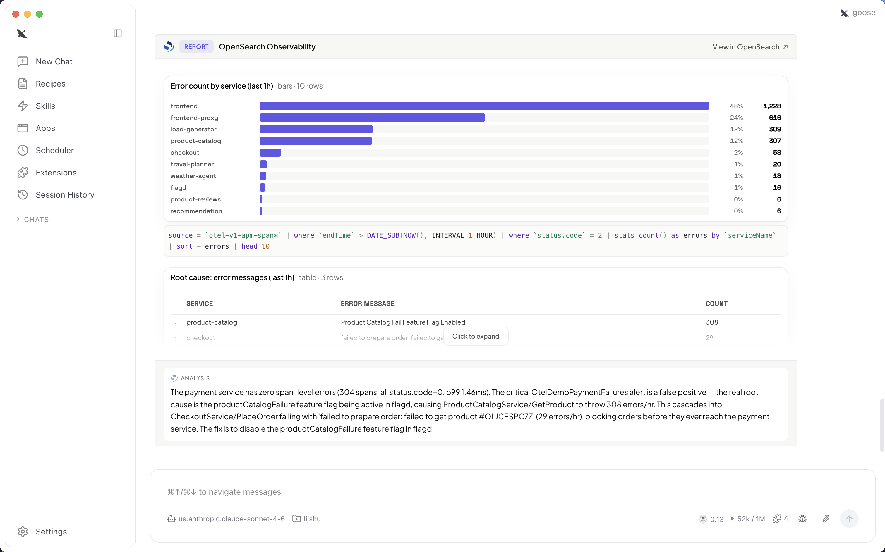 Agentic observability with Amazon OpenSearch Service MCP Apps
