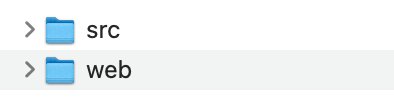 The unzipped application folder showing the src and web subfolders to upload.