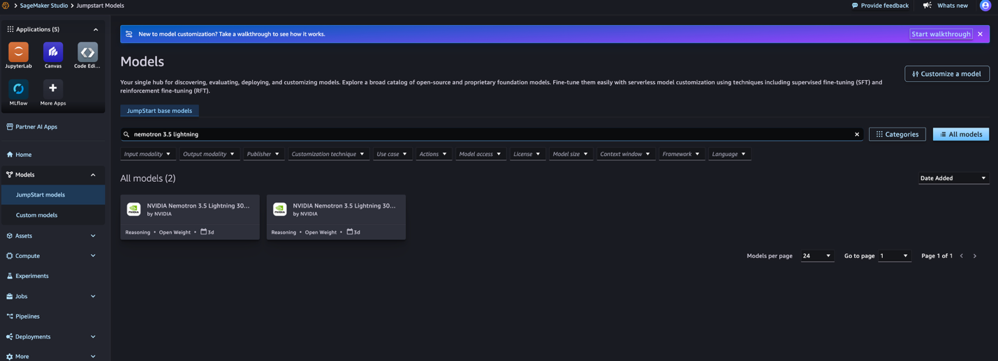 Nemotron 3.5 Lightning 登陸 SageMaker