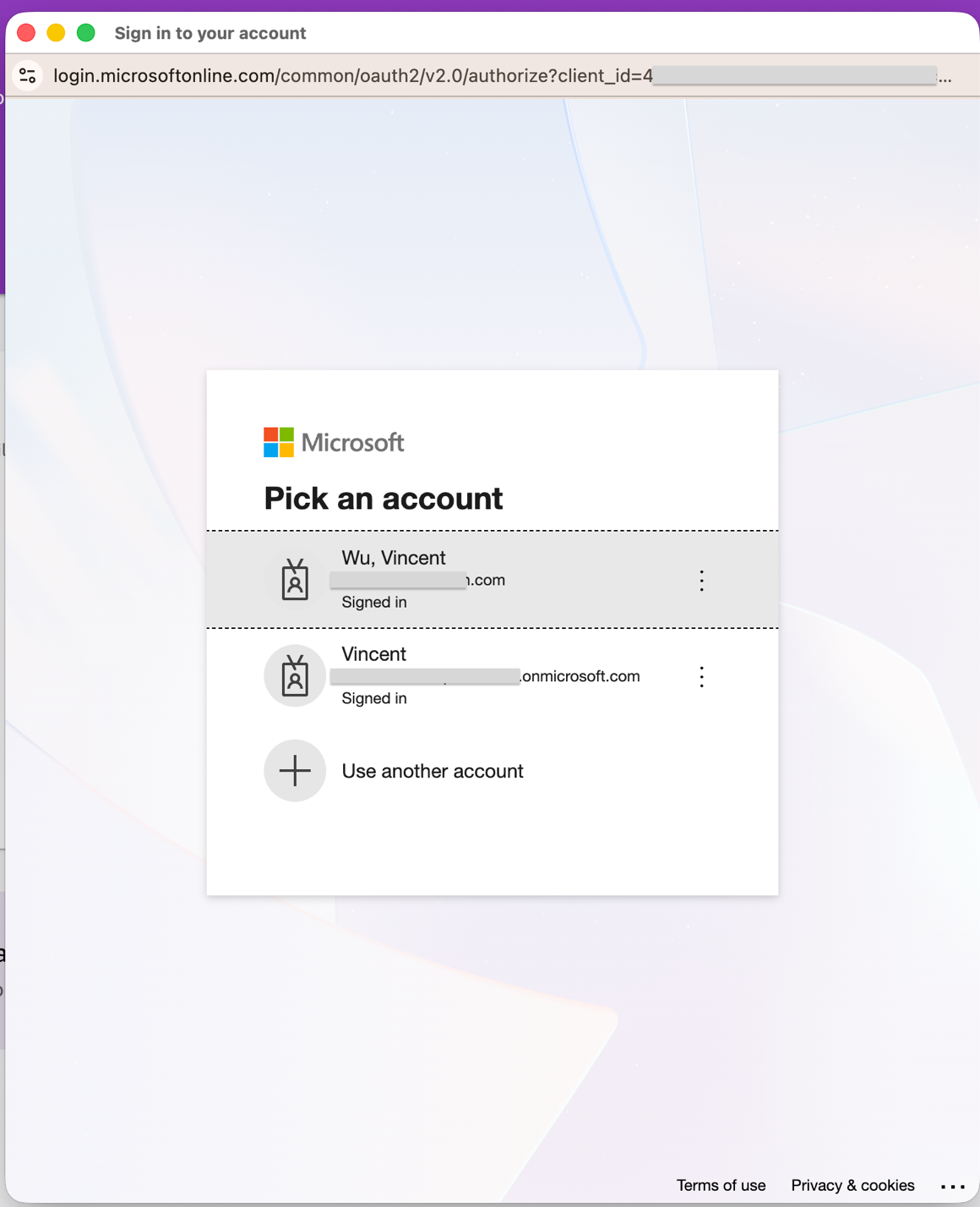 Microsoft sign-in page for entering your Outlook account credentials