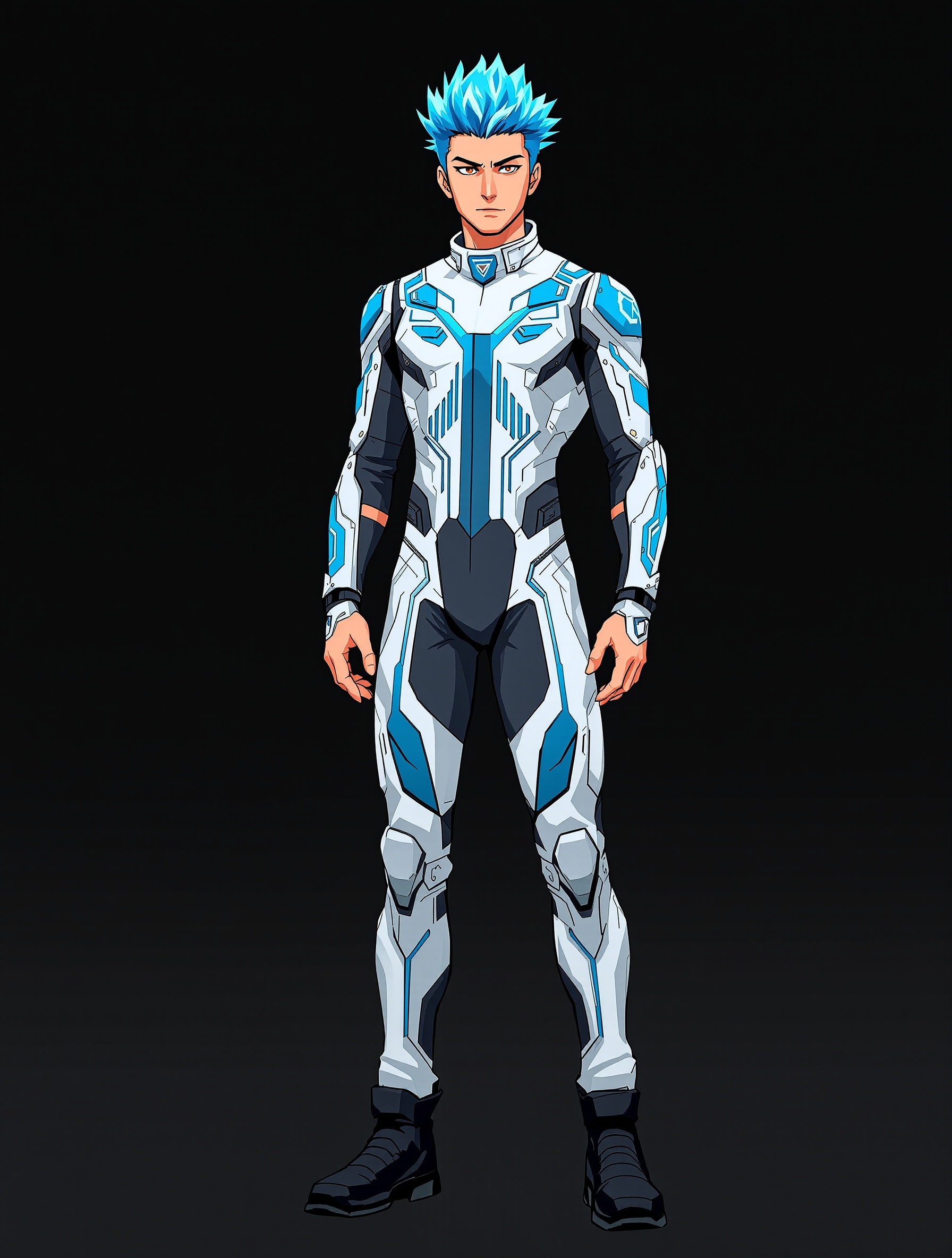 First model’s character option for the young racer in anime style