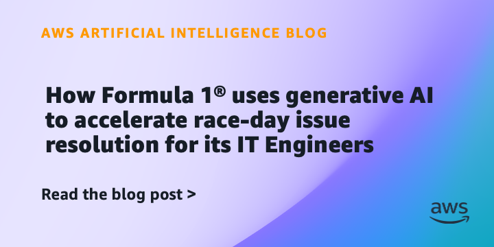 How Formula 1® uses generative AI to accelerate race-day issue resolution for its IT Engineers