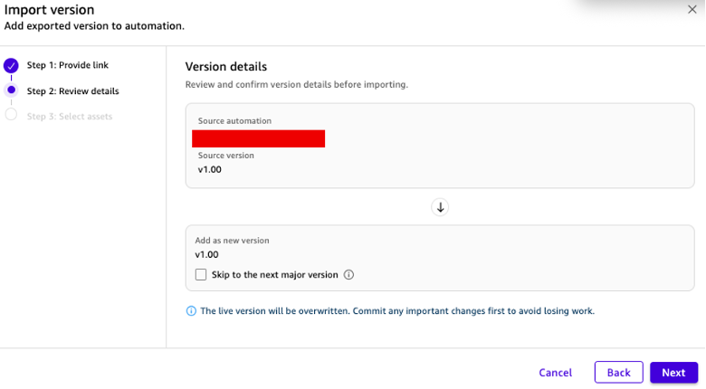 Target environment configuration screen for connectors and deployment settings after import