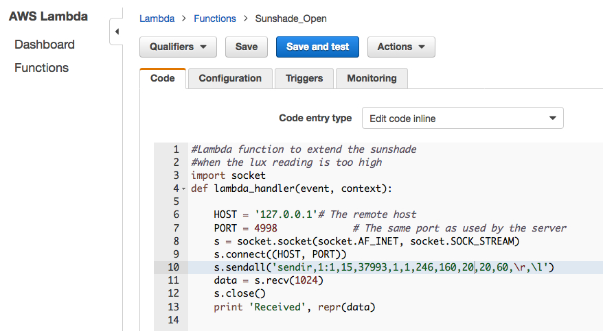 AWS Lambda Python code