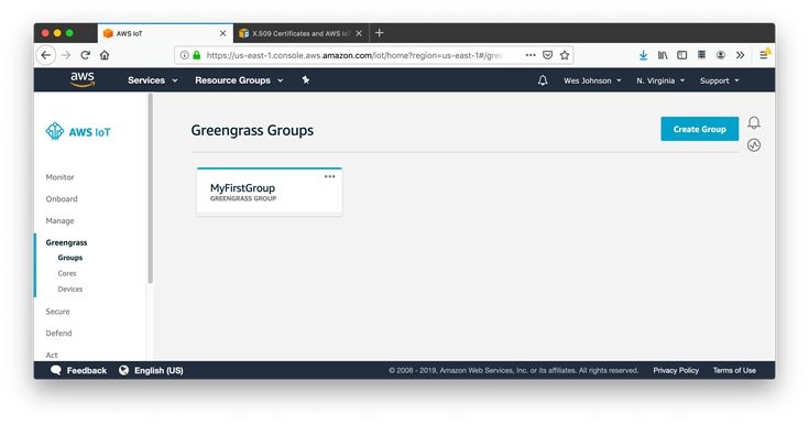 AWS IoT Greengrass Groups