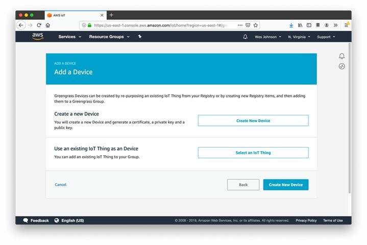 AWS IoT Add A Device