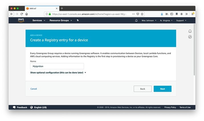 AWS IoT Create a Registry entry for a device