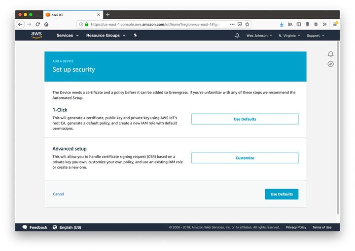 AWS IoT set up security