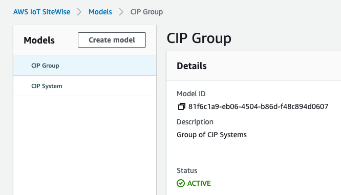 Create CIP System and CIP Group asset models in AWS IoT SiteWise