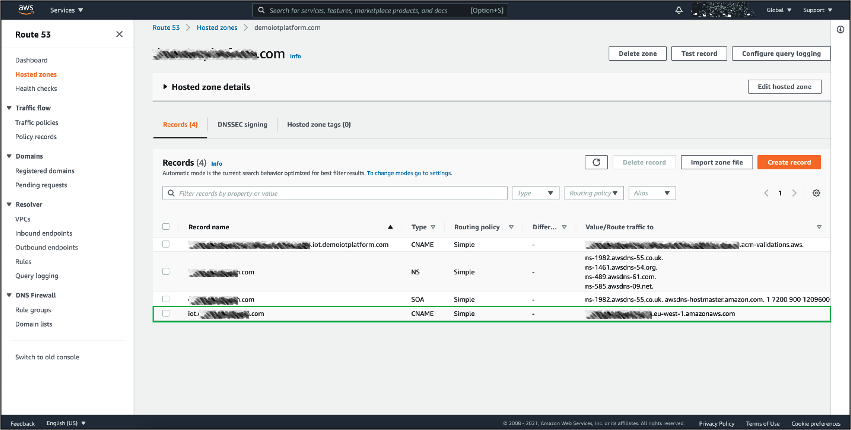 Simple routing CNAME record in Route53