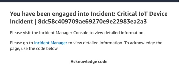 Incident Manager Engagement Example