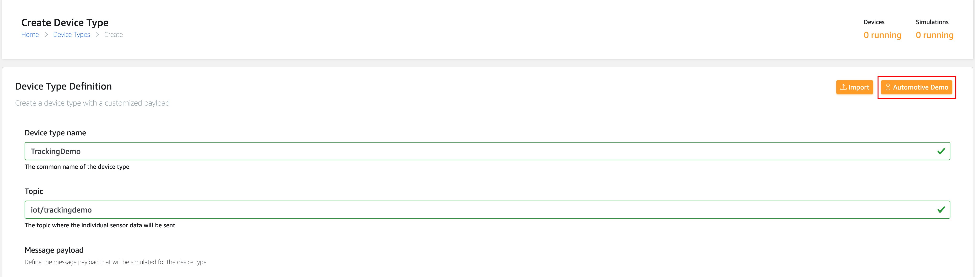 Fig.2 Creating a Device Type