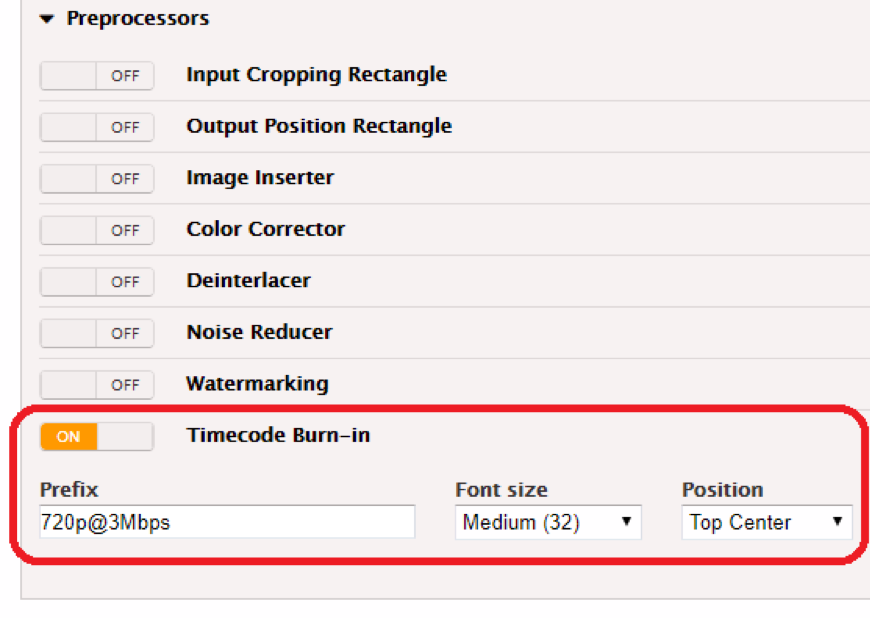 Burn in timecode