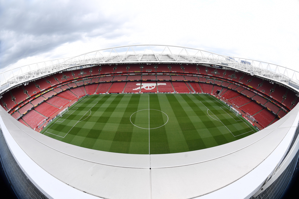 Fisheye lens shot of the Arsenal Football Stadium