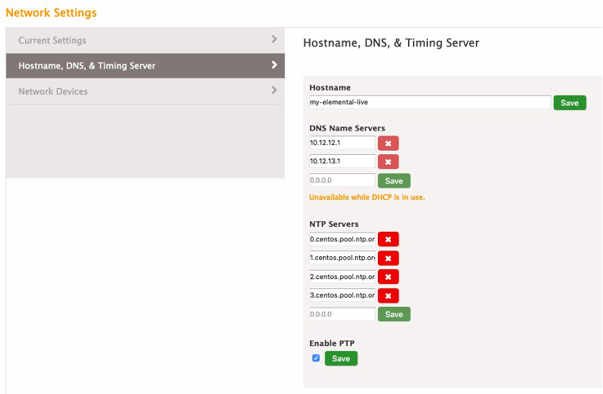 Enable PTP check box is checked