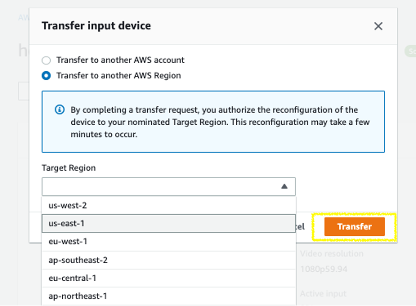 Transfer device window