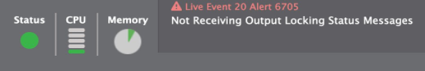 An alert that indicates the event is not locked with any other events