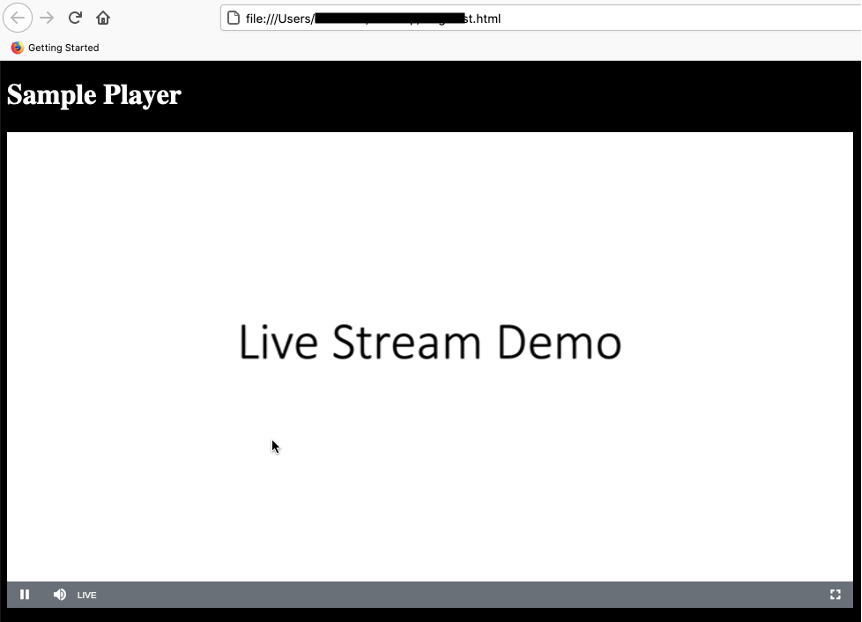 The sample player, the live stream