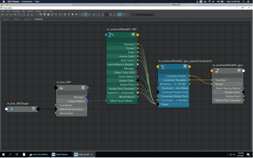 Node Editor showing the node connections