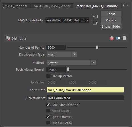 Distribute node menu in MASH