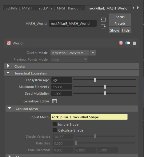 World node menu