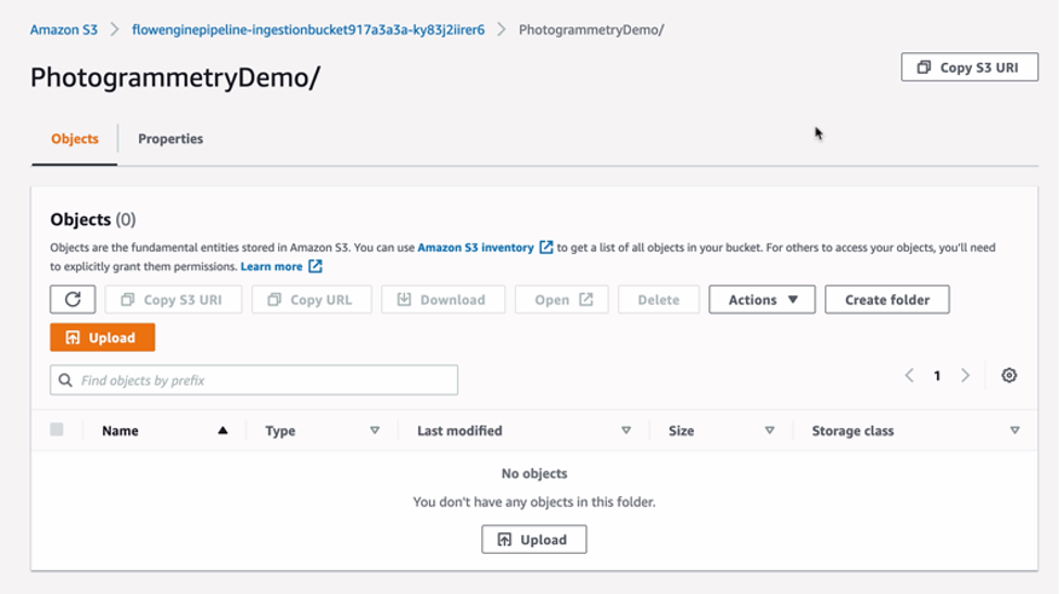 New Amazon S3 Bucket for Photogrammetry task Inputs and Outputs