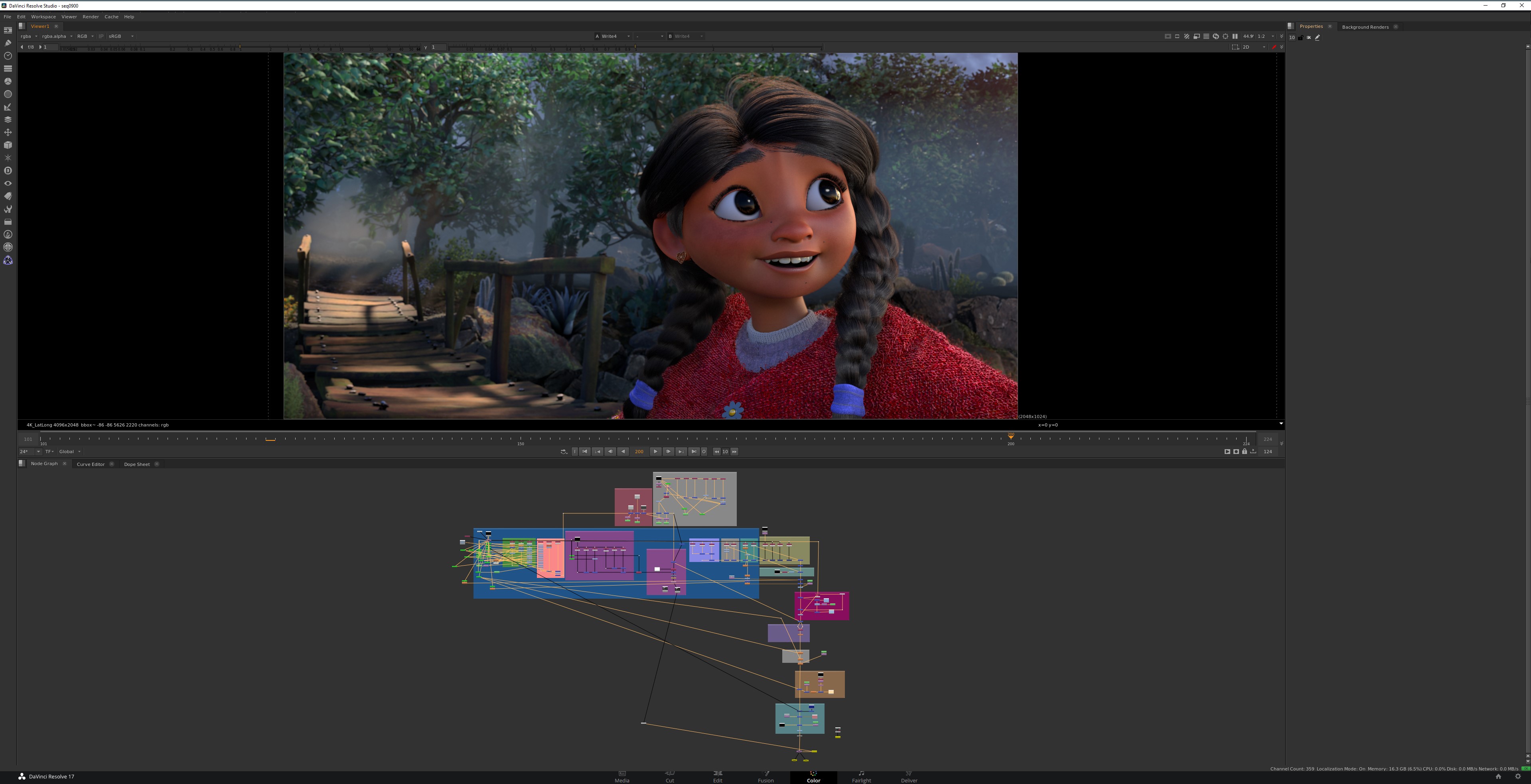 Nimble Studio running Foundry Nuke showing FuzzyPixel short.