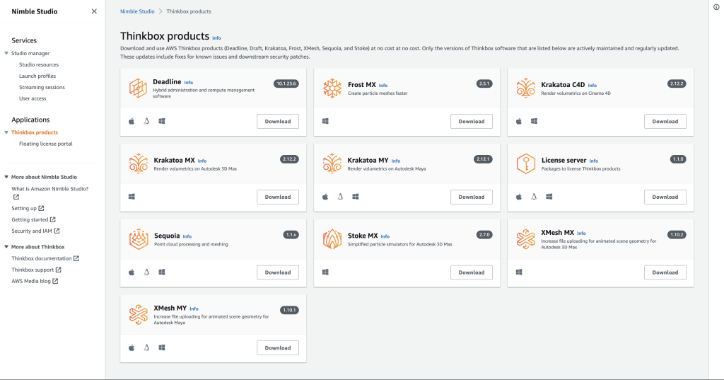 AWS Thinkbox product page