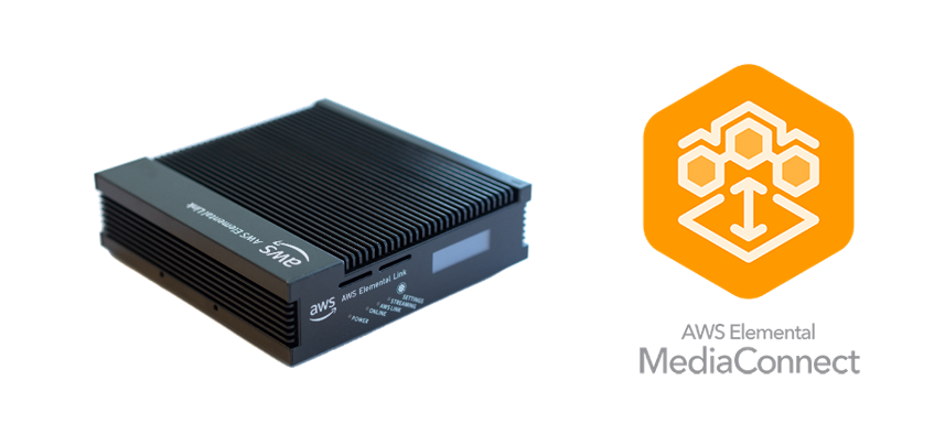 AWS Elemental MediaConnect logo and hardware image