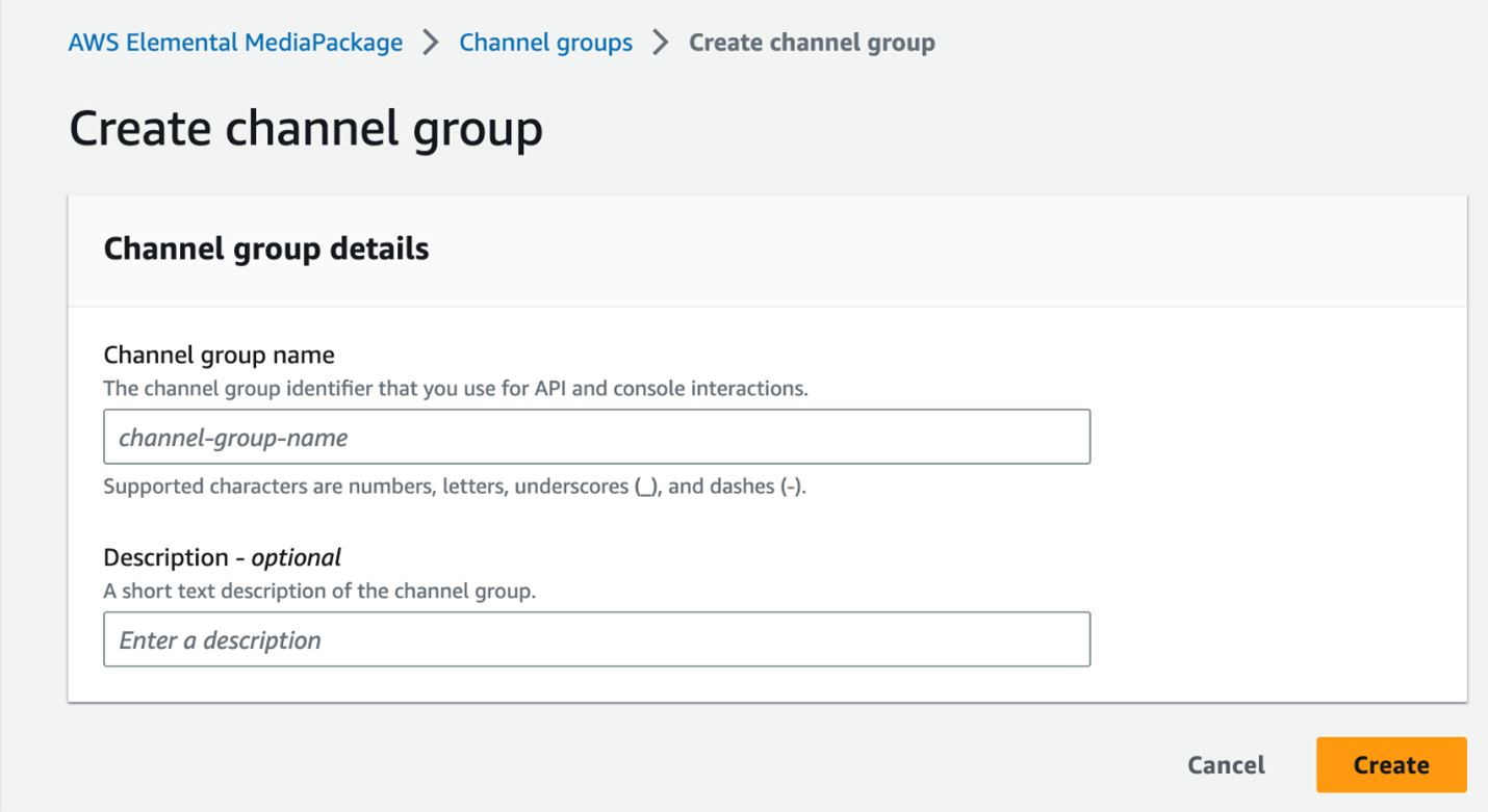 Assigning name and description to channel group under Channel group details