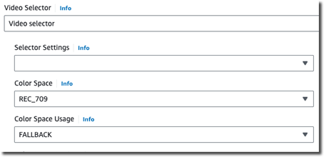 Color Space configuration showing REC_709 stated and color space usage designated as FALLBACK.