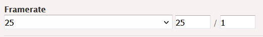 Config example for frame rate (25 fps).