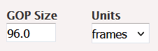 Config example for GOP (96 frames).
