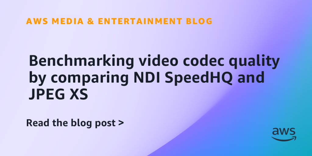 Benchmarking video codec quality by comparing NDI SpeedHQ and JPEG XS